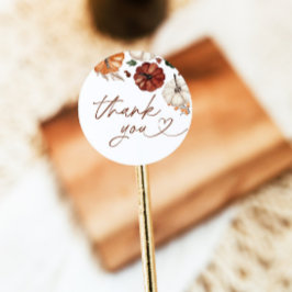 Boho Fall Pumpkin Tack Favor Sticker Runt Klistermärke