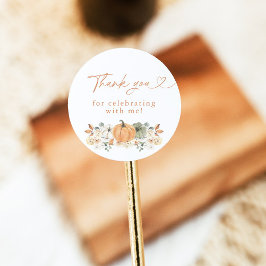 Boho Fall Pumpkin Tack Favor Sticker Runt Klistermärke