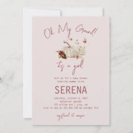 Boho Fall Pumpkin Watercolor Girl Baby-inbjudan Inbjudningar