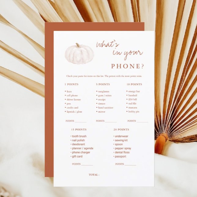 Boho Fall Pumpkin What's in Your Mobil Game (Skapare uppladdad)