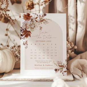 Boho Fall Rustic Spara datumet Inbjudningar