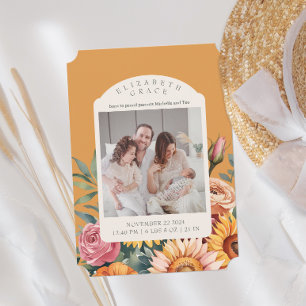 Boho Fall Solrosblommans fotoutställning Inbjudningar