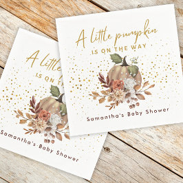 Boho Fall Sweet Little Pumpkin Baby Shower Pappersservett