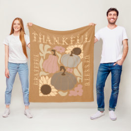 Boho Fall tacksam tacksam, välsignad Thanksgiving Fleecefilt