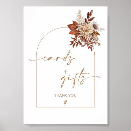 Boho Fall Terracotta Arch Cards & Gifts Sign Poster