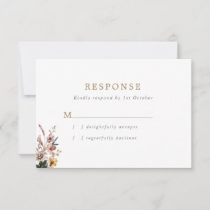Boho Fall Vild Flowers Bröllop OSA Kort