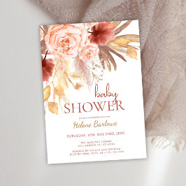 Boho Fall Watercolor Baby Shower Inbjudningar