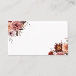 Boho Fall Watercolor Blommigt Bouquet Bröllop Placeringskort