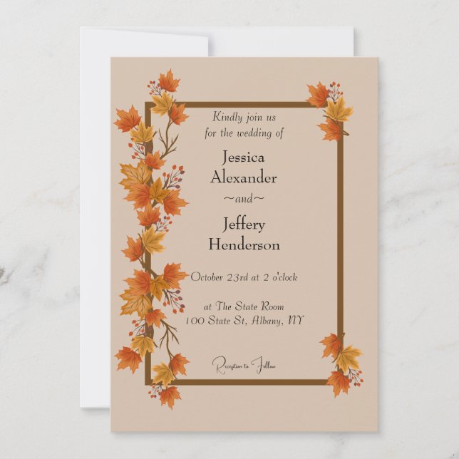 Boho Fall Wedding Inbjudningar (Framsida)