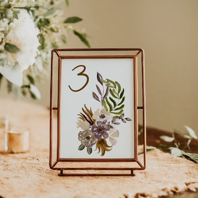 Boho Fall Wedding Rustic Nature Botanical Anpassni Bordsnummer (Skapare uppladdad)