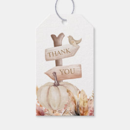 Boho Fall White Pumpkin Tack Presentetikett