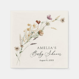 Boho Fall WildblomBaby Shower Pappersservett