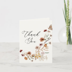 Boho Fall WildblomBaby Shower Tack Kort