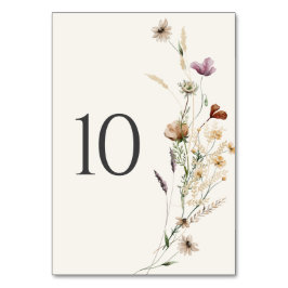 Boho Fall WildblomBröllop Bordsnummer