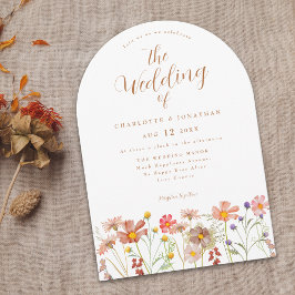 Boho Fall WildblomBröllop Inbjudningar
