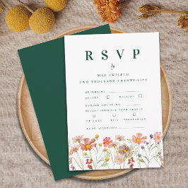 Boho Fall Wildblomsalternativ Bröllop OSA Kort
