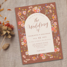 Boho Fall WildblomTerracotta Beige Bröllop