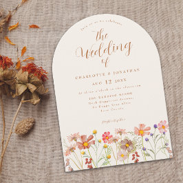 Boho Fall WildblomTerracotta Bröllop Inbjudningar