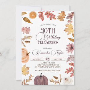 Boho faller 50:e födelsedagen, höstens helgdag inbjudningar