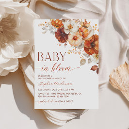 Boho faller Blommigt Baby i babyskor för blommor Inbjudningar