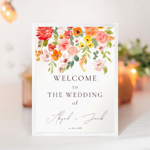 Boho faller chic för rustik blommigt välkommen brö poster