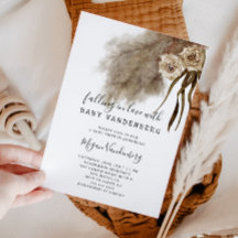 Boho faller i Kärlek Pampas Grass Baby Shower