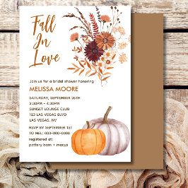 Boho faller i Kärlek Rustic Flower-Möhippan Inbjudningar