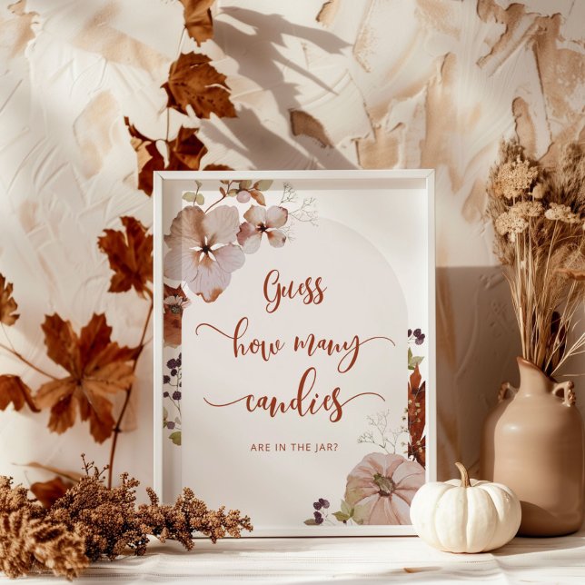 Boho faller pumkin blommigt gissa hur många kanale poster (Skapare uppladdad)