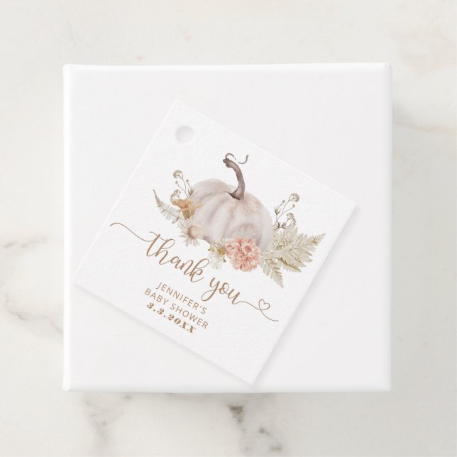 Boho faller pumpa tack för märkrn gåvor etiketter (På plats)