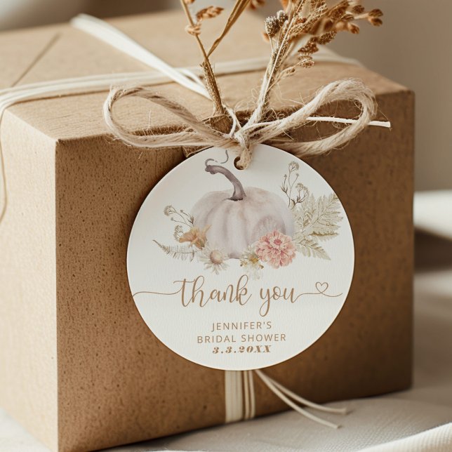 Boho faller pumpa tack för märkrn gåvor etiketter (Skapare uppladdad)