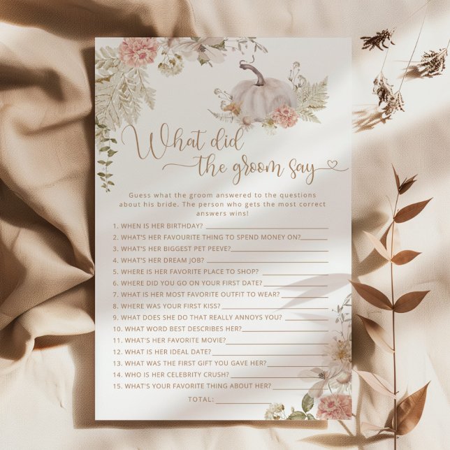 Boho faller pumpa Vad sa brudgummen? (Skapare uppladdad)