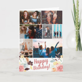 Boho faller vattenfärgsår för blommigt 7 fotorutnä kort