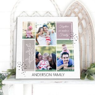 Boho FAMILY Photo Collage Script Modern offert Canvastryck