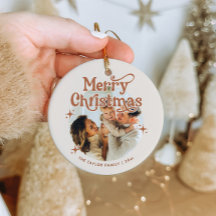 Boho Family Photo God jul Ornament