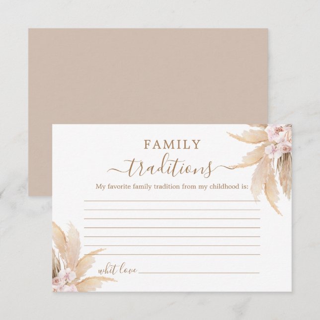 Boho Family Traditions Baby Shower-kort Tack Kort (Fram/baksida)