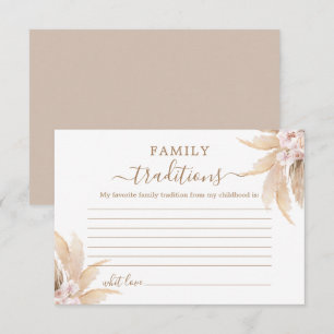 Boho Family Traditions Baby Shower-kort Tack Kort