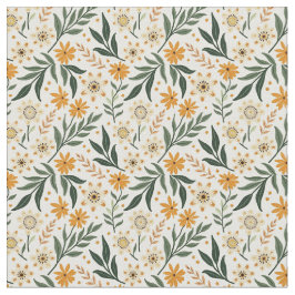 Boho Fanciful Flowers Tyg