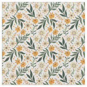 Boho Fanciful Flowers Tyg
