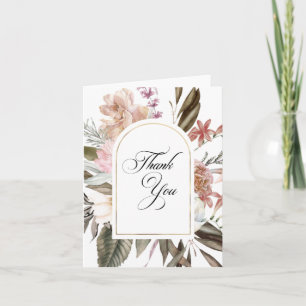 Boho Fantasy Watercolor Blommigt Tack Kort