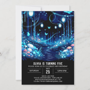 Boho Fantasy Woodland Digital Birthday Inbjudningar