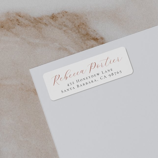 Boho Färg Elegant  Script Enkel Returadress Etikett (Return Address Label Mock-up)