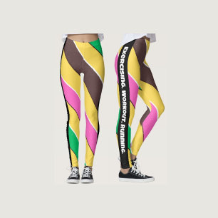 Boho färg l Gult l Rosa l Workout and run Leggings