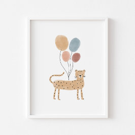 Boho färgad Chita med ballonger poster