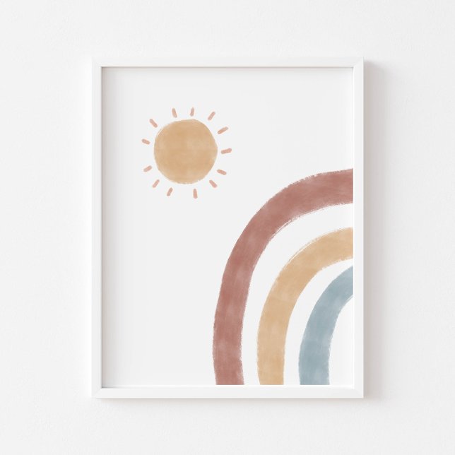 Boho färgad sol och regnbåge i förskolsrum poster (Skapare uppladdad)