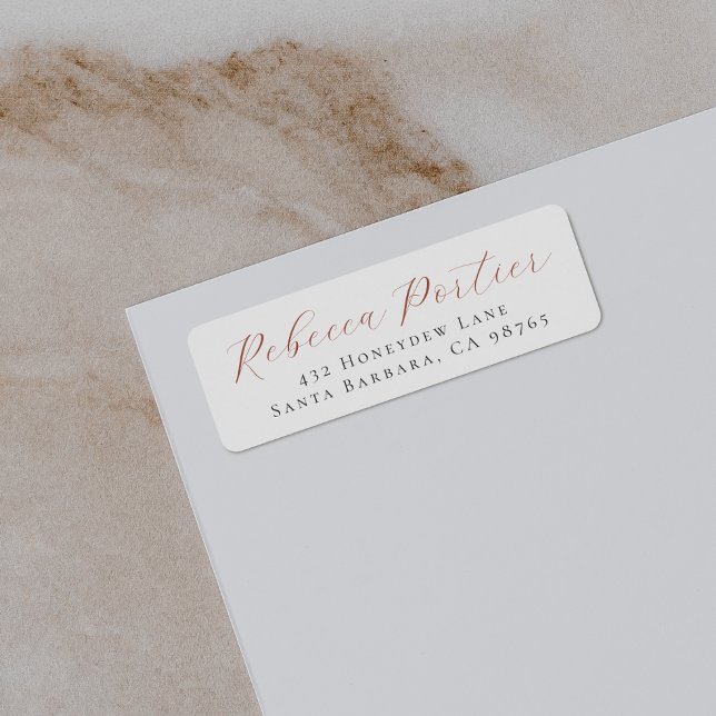Boho-färger Elegant handskrift Enkel returadress Etikett (Return Address Label Mock-up)
