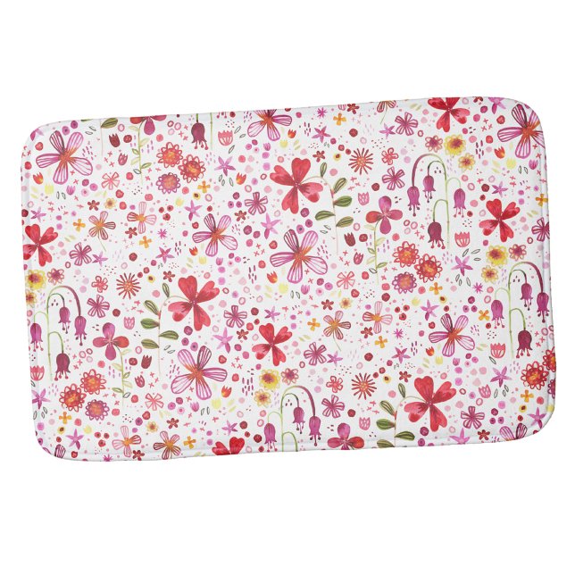 Boho färgrik akvarell blom- badrumsmatta (Watercolor wildflower art bath mat)