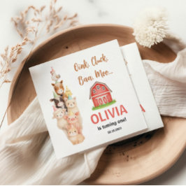 Boho Farm Animal 1st Birthday |Cute Rustic Barnyad Pappersservett