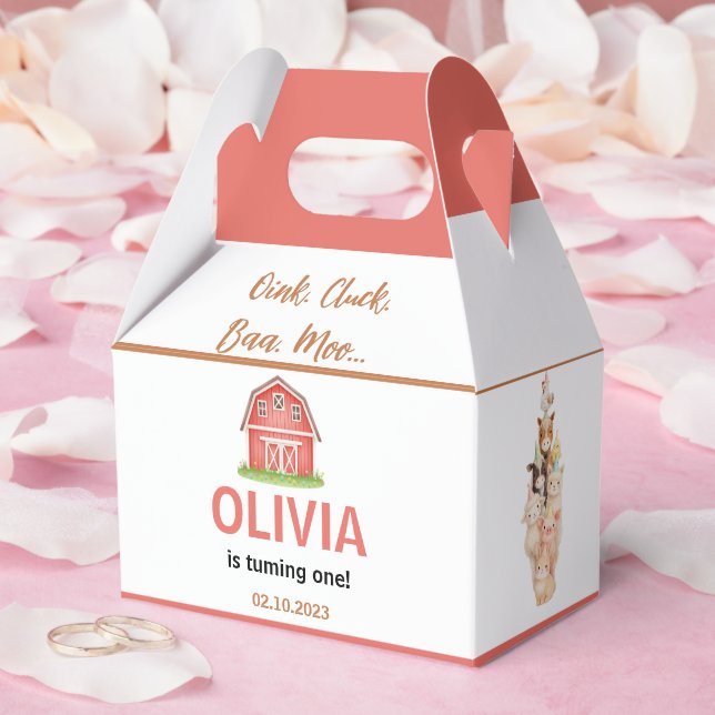 Boho Farm Animal 1st Birthday |Cute Rustic Barnyad Presentaskar (Bröllop)