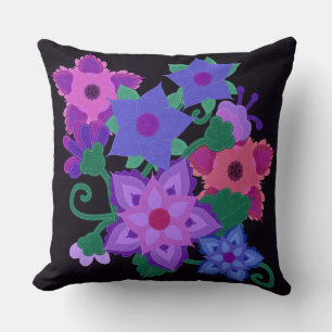 Boho Faux Felt Applique Flowers Kudde