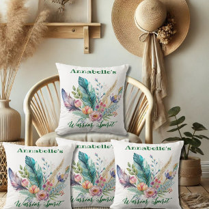 Boho Feather Aura Dekorativ kudde